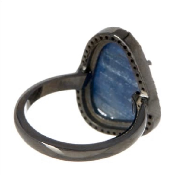 ADORNIA Blue Sapphire & Diamond Halo Ring NWT 7 - Picture 3 of 14